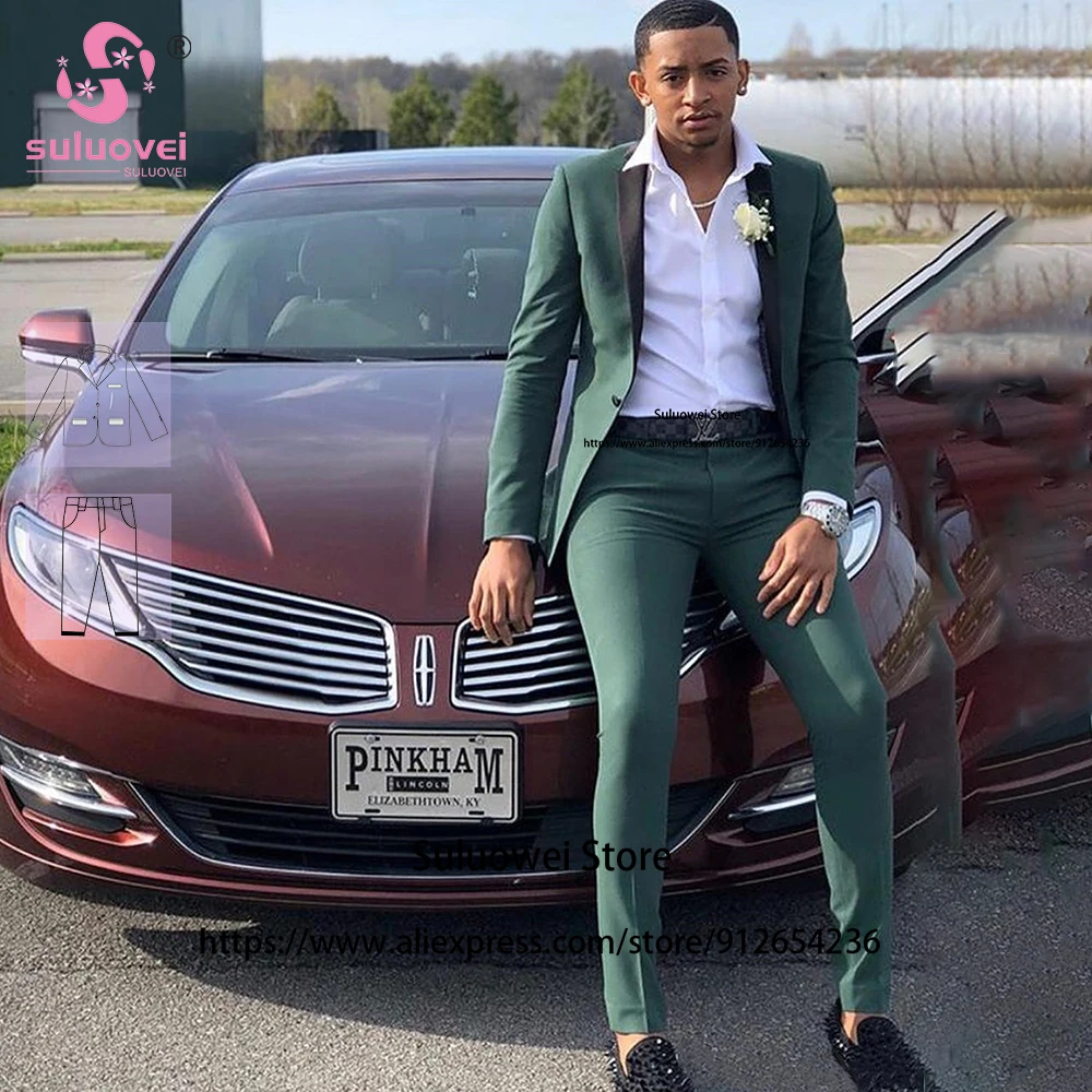 (Customized Size Color) Summer Wedding Suits For Men Slim Fit 2 Piece Pants Set African Grooms Tuxedos Terno Masculinos Completo