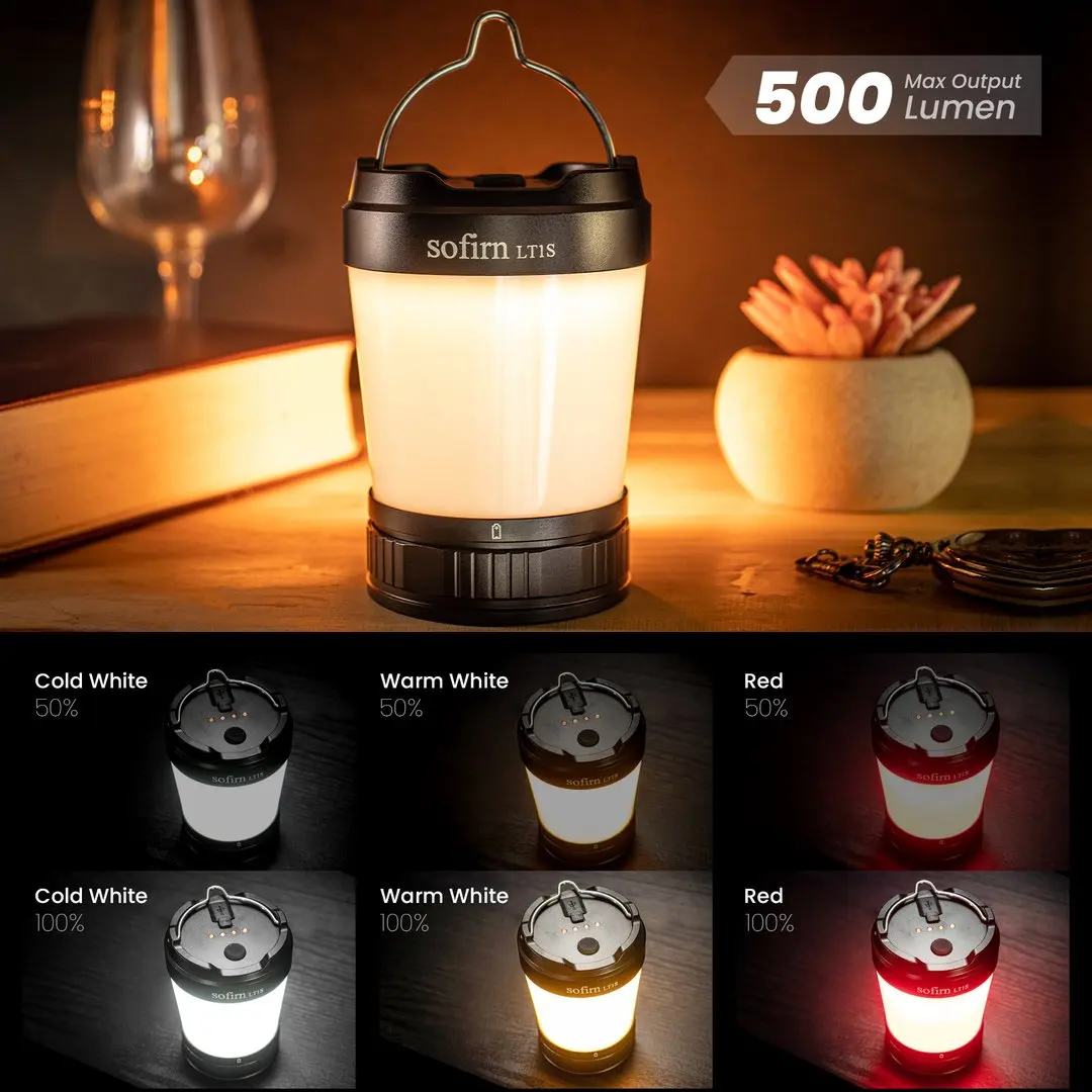 Sofirn LT1S Camping Light USB-C Rechargeable 21700 Lantern Powerful Torch 2700K to 5000K Power Indicator & Reverse Charge 2