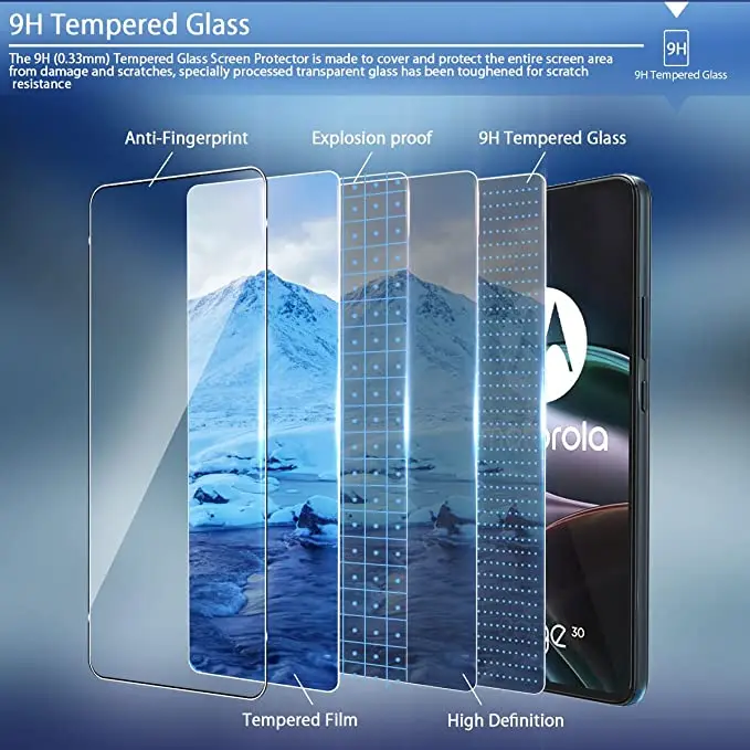 3 Stück gehärtetes Glas für Motorola Edge 30 20 30pro 30Neo 20Lite 20Pro Displayschutzfolie – Detail 4