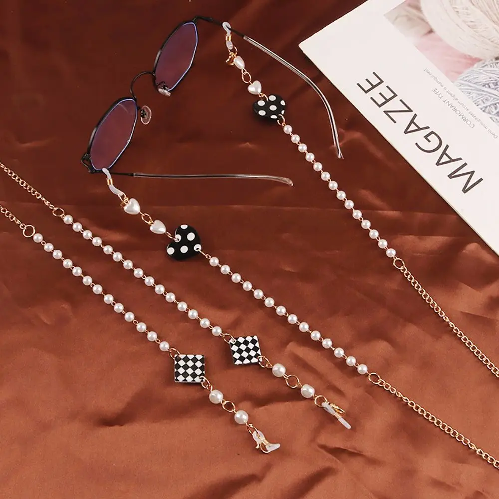 

Neck Women Girls Dots Eyewear Accessories Necklace Strap Ropes Pearl Sunglasses Chains Mask Rope Mask Lanyard Glasses Chains