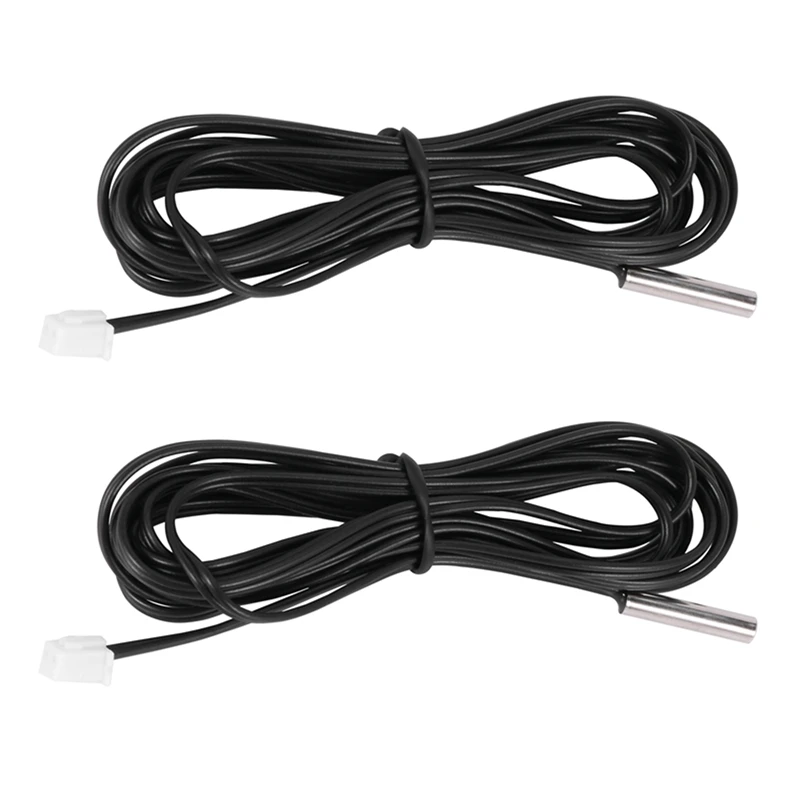 

Top Deals 2X 2 M NTC Thermistor Temperature Sensor Waterproof Probe Wire 10 K 1% 3950 Black