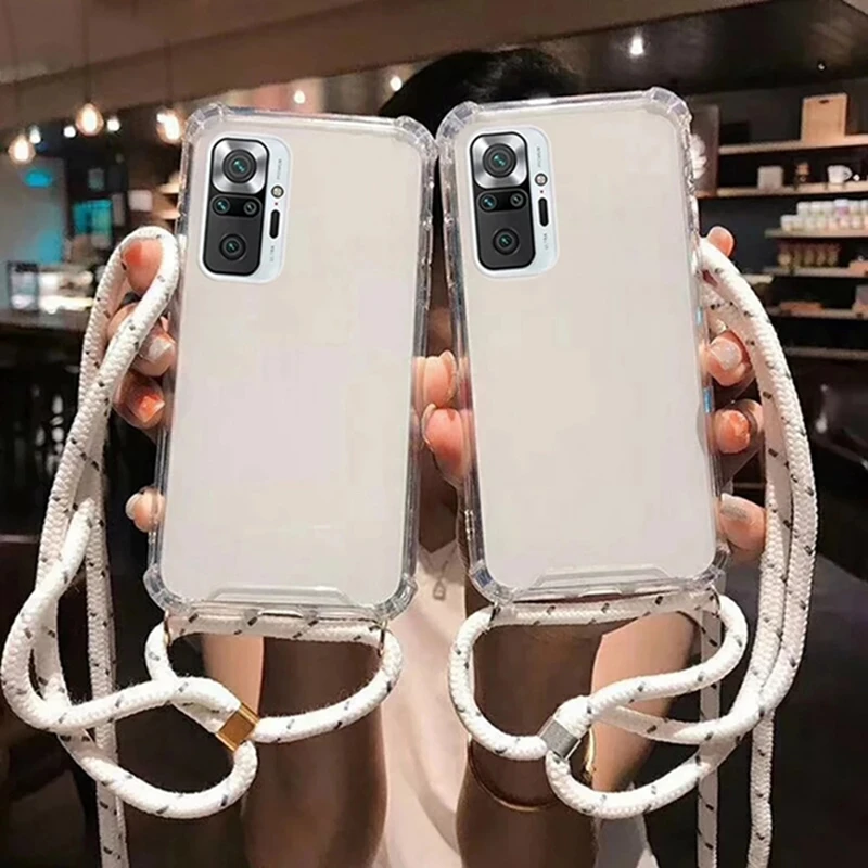 

Strap Cord Chain Phone Case For Xiaomi 13 Lite Case Shockproof Protective Soft Adjust Lanyard For Xiaomi 13 Pro Clear Cover