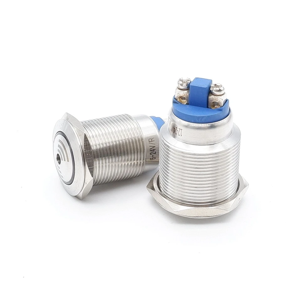 2 Cicalini LED Rossi Intermittenti Da 22 Mm In Metallo Impermeabile – Allarme 12V Per Quadri Elettrici E Macchinari