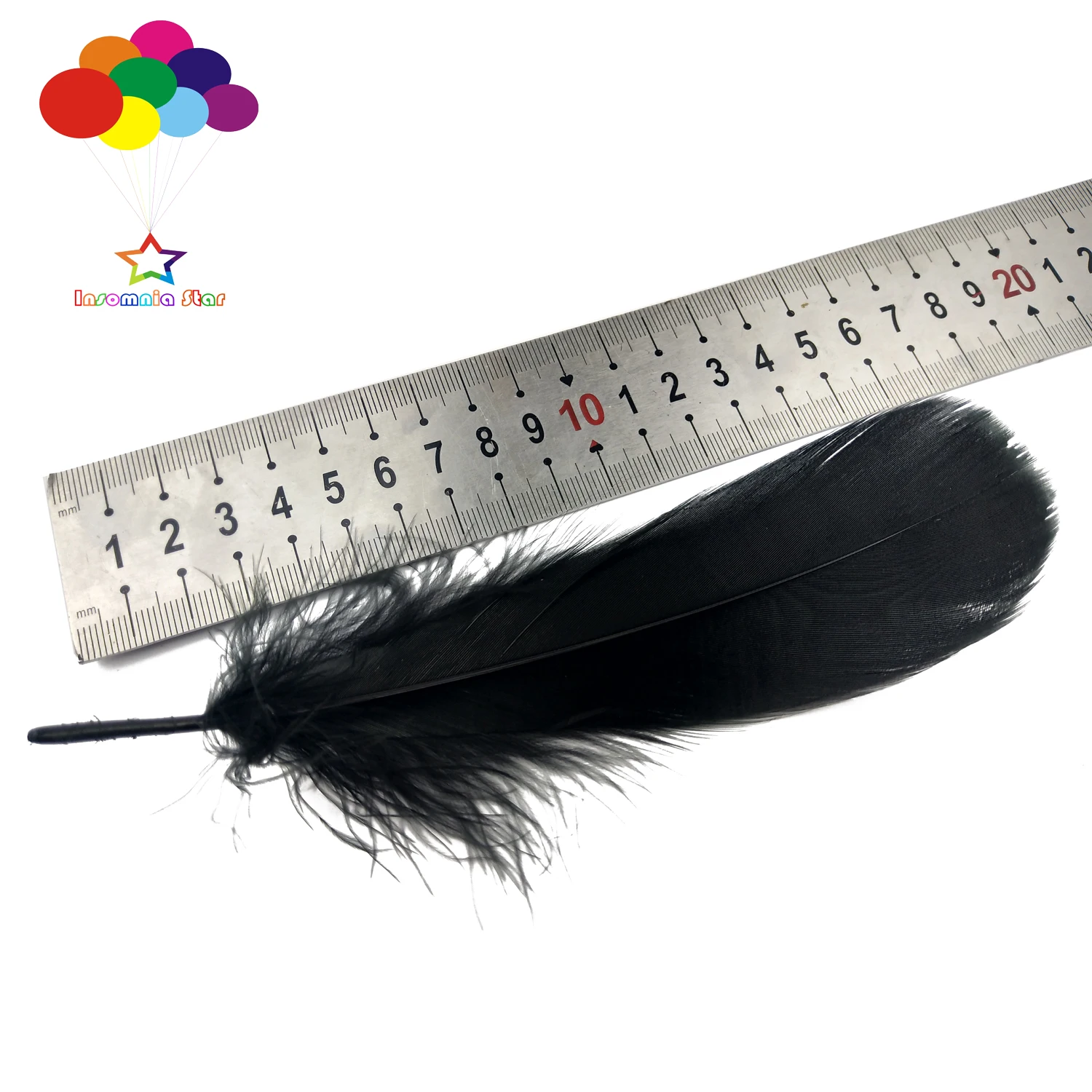 50 pieces of natural big black and white goose feathers 15 cm to