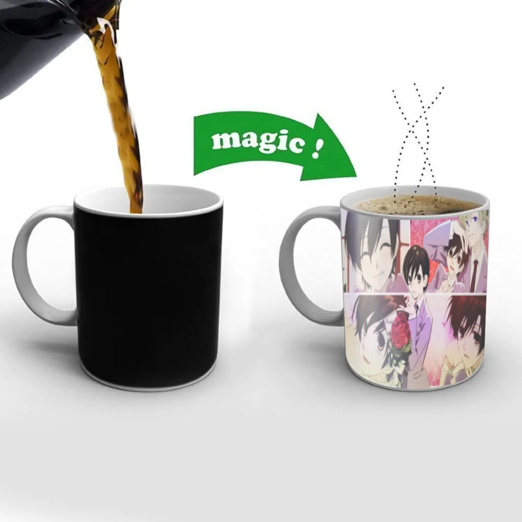 

Anime Ouran High School Host Club Free shipping Mug Changing Color Ceramic Coffee Mugs Magic Tea Cup Best Gift For Your Friends