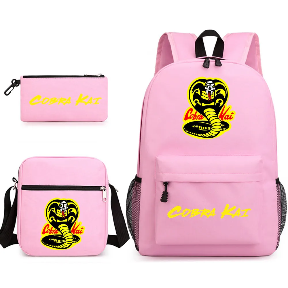 3Pcs/set Cobra Kai Bcakpacks Cartoon Children Boys Girls School Bags Lightweight Students Waterproof Capacity Mochilas children backpack students backpack children bag