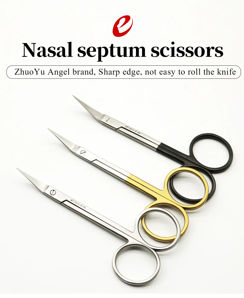 Description Picture 2 of itemMedical Surgical Scissors 45 ° Wa Mouth Scissors Stainless Steel Surgical Instruments Bird Mouth Scissors Nasal Septum Scissors
