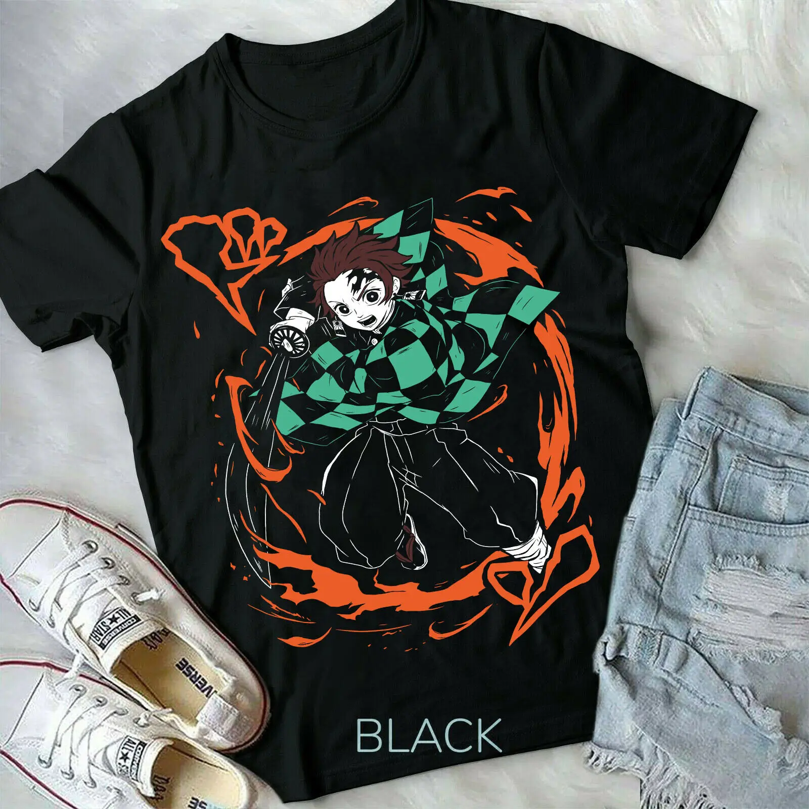 

Футболка Kimetsu no Yaiba с изображением рассекающего демонов, манга, незуко, футболка Tanjiro, все размеры