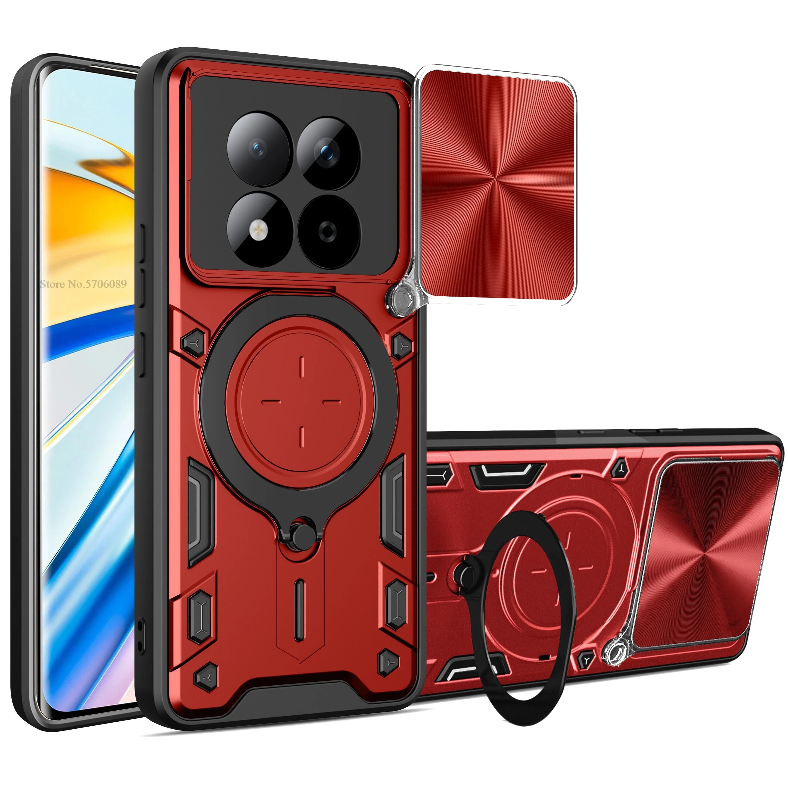 Shockproof Slide Lens Armor Phone Cover - Durable Protective Case with Coque s Etui