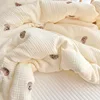 2023 Korean Pure Cotton Baby Blanket Cartoon Bear Cream Warm Baby Quilt Four Seasons Newborn Swaddle Wrapped Bedding 1X1.2M 4