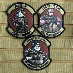 Tactical Military Morale Badge Patch - Army Soldier Rifleman Design, Hook and Loop Attachment (Set)