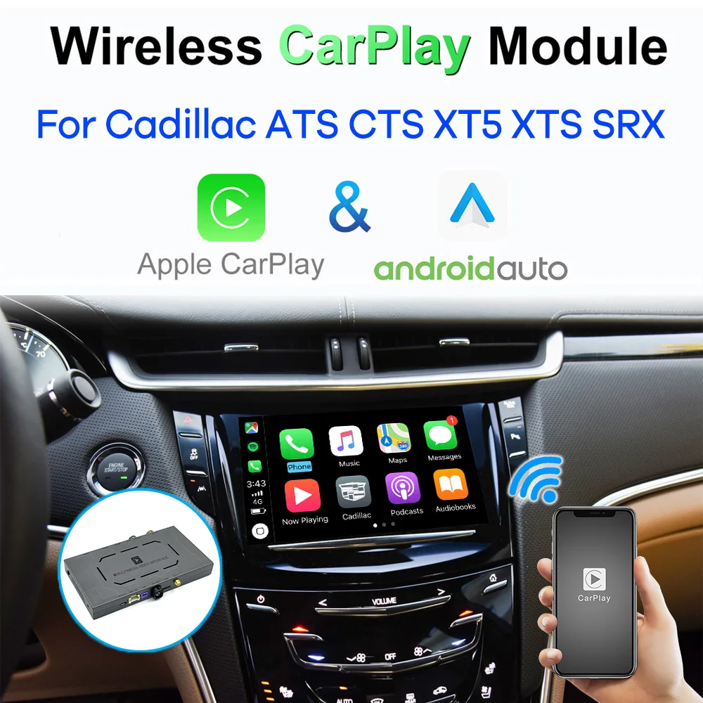 

Wireless CarPlay for Cadillac ATS CTS XT5 XTS SRX 2014-2017 Android Auto Module Box Video Interface Mirror-Link