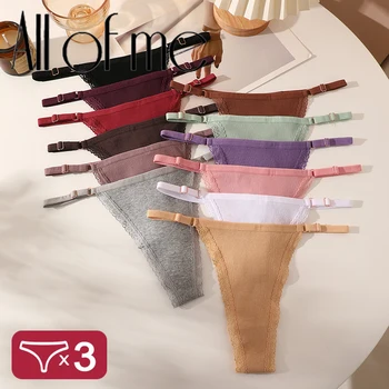 3 pezzi perizoma in pizzo di cotone perizoma da donna lingerie mutandine a vita bassa cinghie regolabili in vita biancheria intima a vita bassa intimo femminile 1