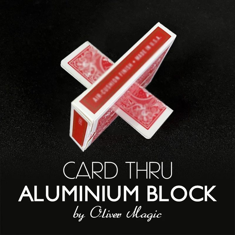 Card Thru Aluminium Block - Miraculous Penetration 2.0  magic tricks Magician Close Up Illusions Props Comedy Accessories