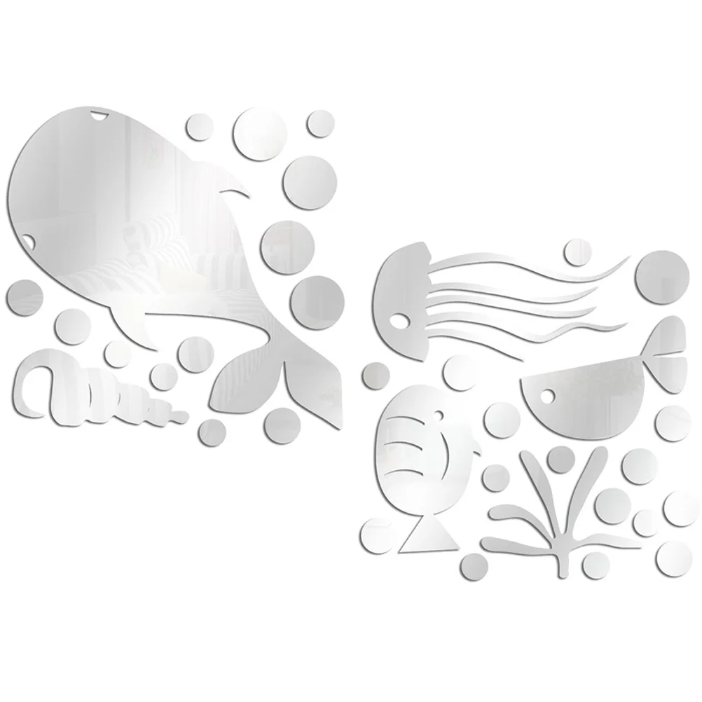 

Room Decor Mirror Decoration Decals Bubble Fish Decour Wall Sticker Acrylic for