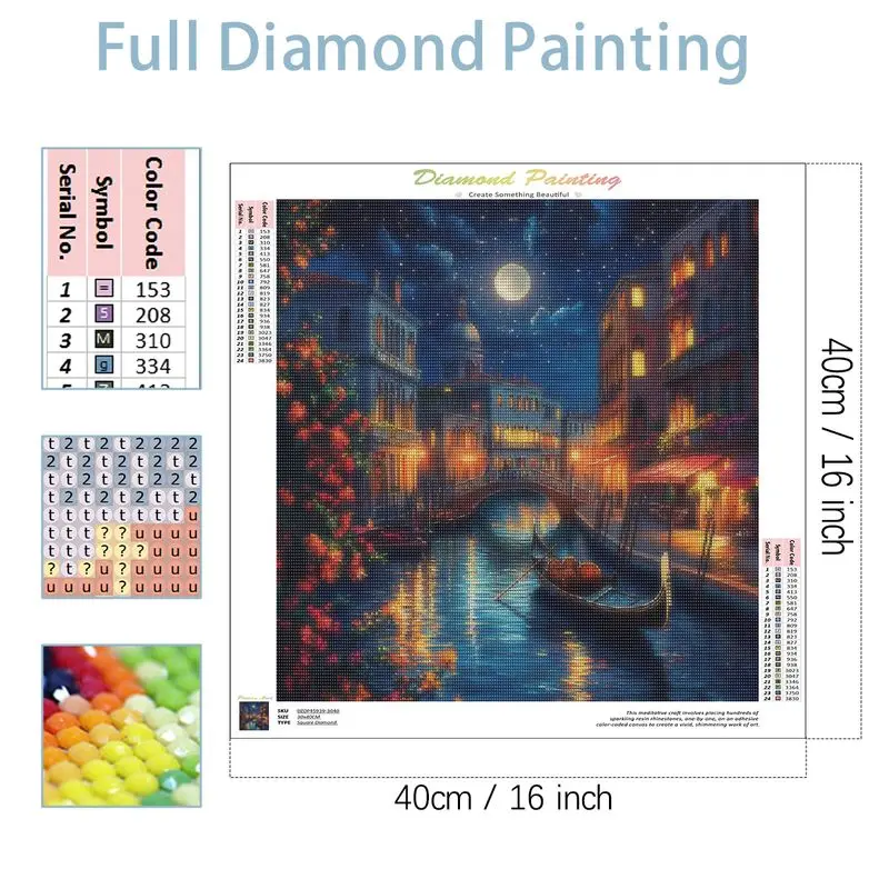 Photo 5D DIY Diamond Embroidery Boat Kits Painting Landscape Picture Rhinestones Handmade Wall Art Gift