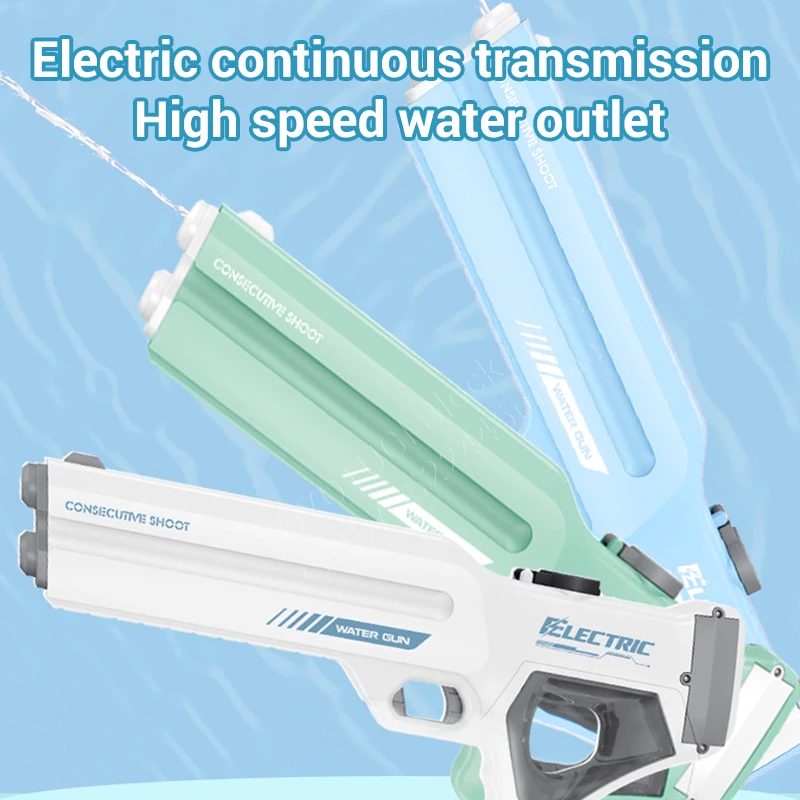 New All Electric Water Gun Summer Children's and Adult Outdoor Water Playing Toy Gun High Capacity Automatic Water Injection Gun 2