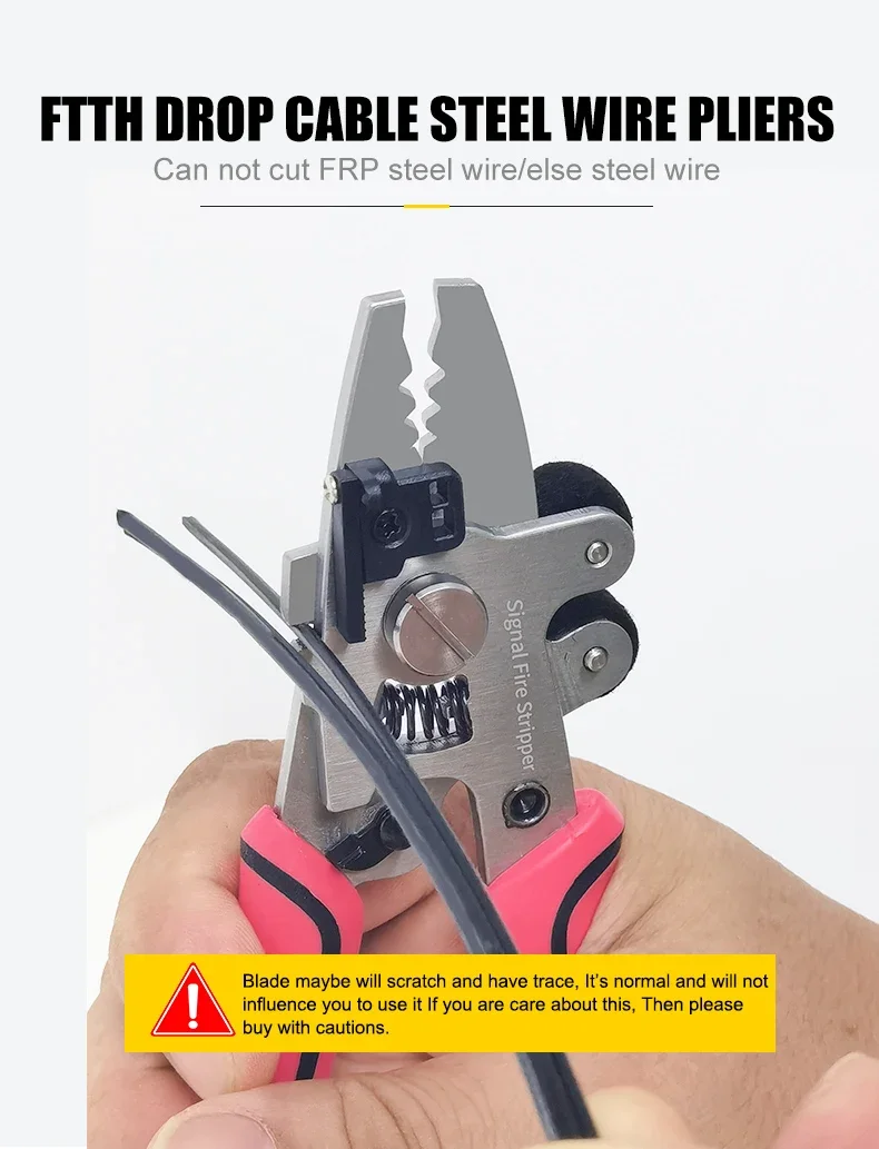 FTTH 9 in1 Stainless Steel Stripping Pliers Multifunctional Fiber Optic Strippin