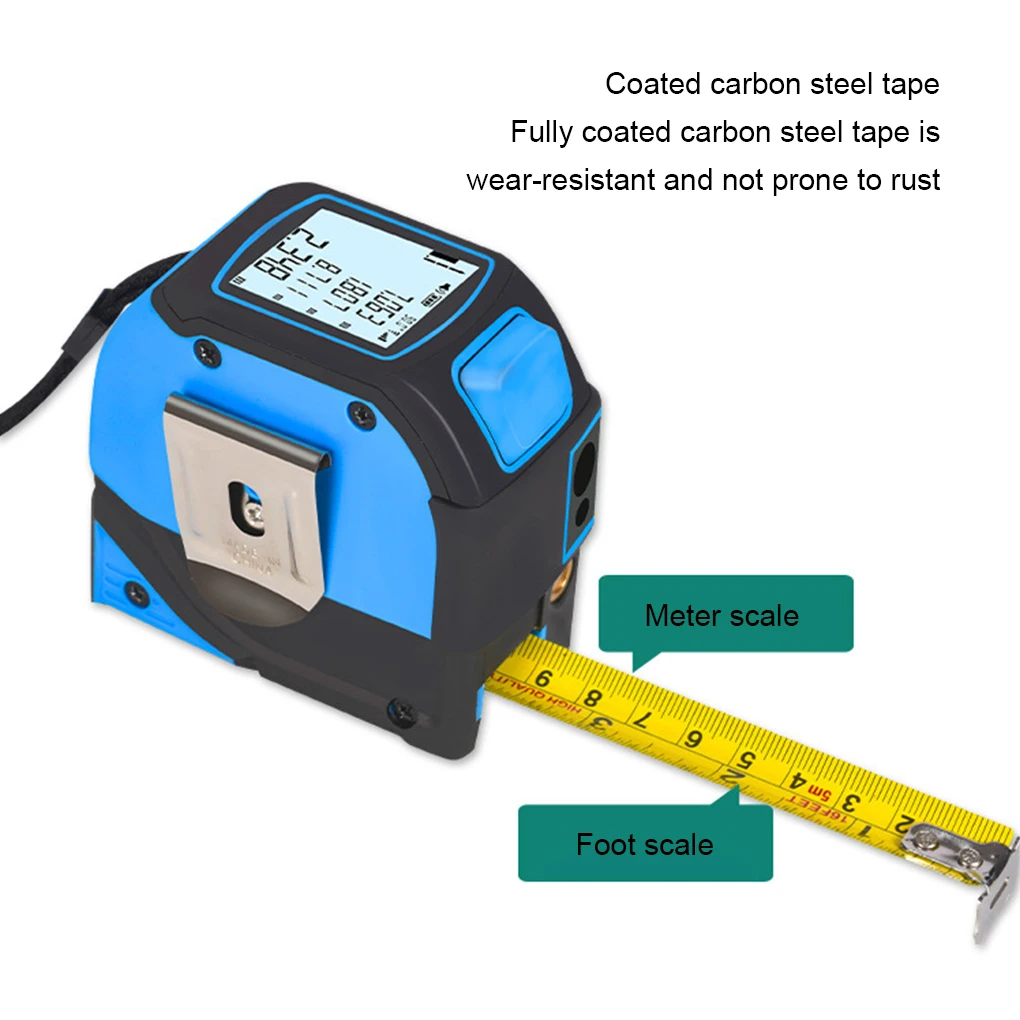 4-in-1 Laser Tape Measure 40/60M Meters Infrared Laser Distance Measuring Smart Energy Ruler High Precision Measuring Instrument