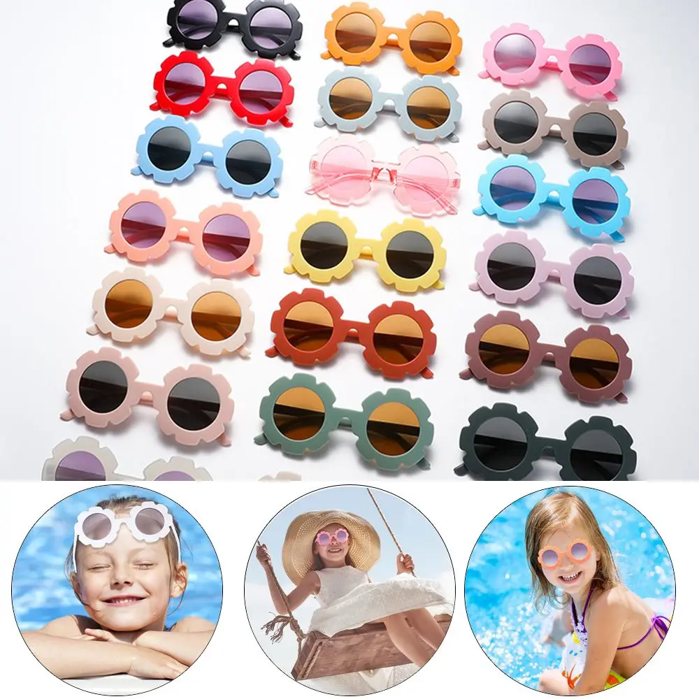 

1pc Fashion Cool Trend Eyewear Streetwear Flower Shape Children Sunglasses Sun Glasses Vintage