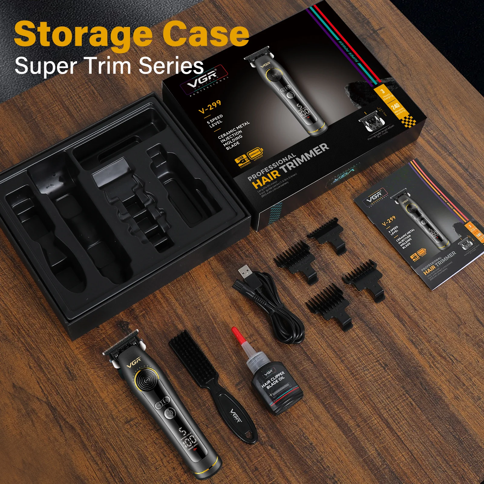 VGR مكينة حلاقه رجالي ماكينات قص الشعر مُحسّنة احت...