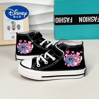 2025 Disney Kids High Top Canvas Sneakers | Anime Cartoon Print Shoes for Girls & Boys, Casual Fashion Footwear