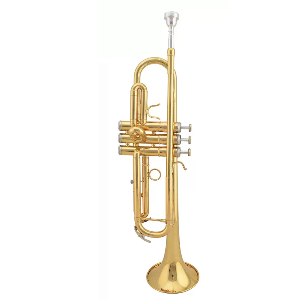 Jazzor Trumpet Beginner To Play Adult Wind Instrument Brass Lacquer Gold Drop B Trumpet JZTR-300