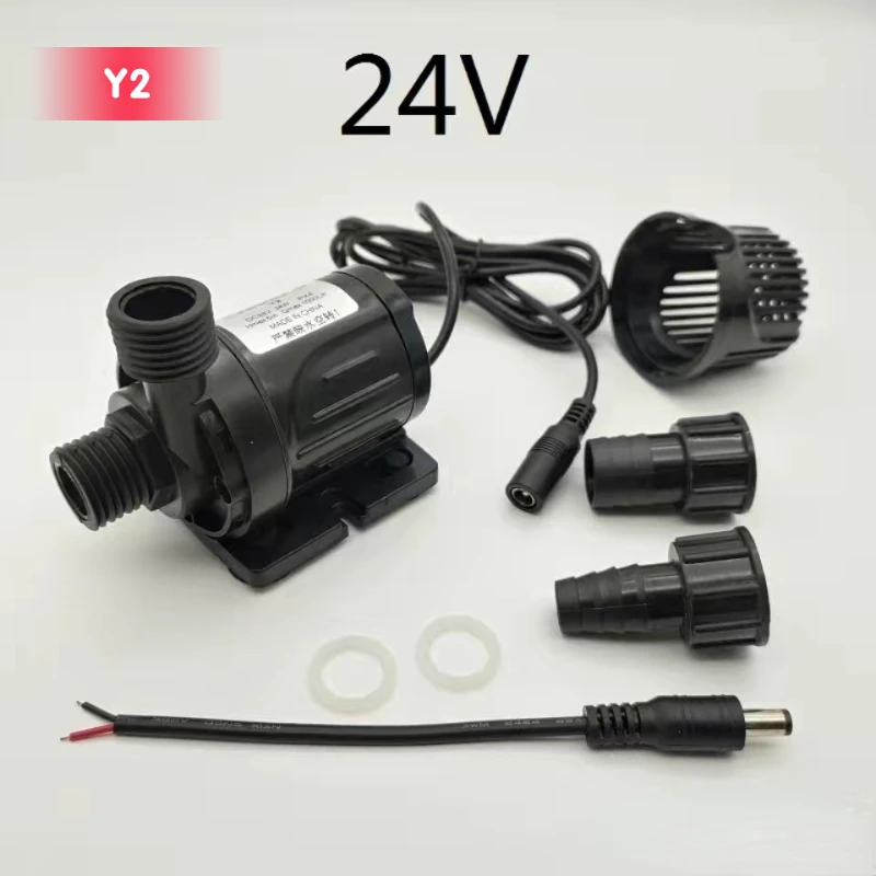 ปั๊มน้ำแบบจุ่ม18V21W 24V24W DC สำหรับระบบทำความเย็นเครื่องทำน้ำพุ800L 12V18W 5.5ชม. มอเตอร์ไร้แปรงถ่านเงียบเป็นพิเศษ 1