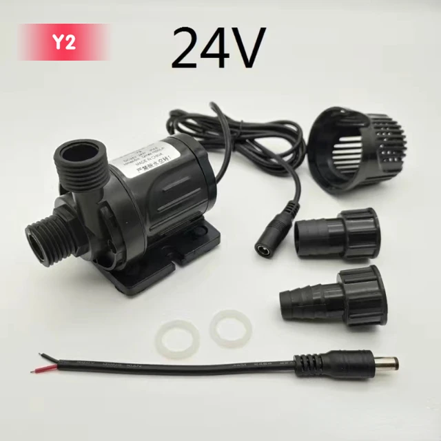 ปั๊มน้ำแบบจุ่ม18V21W 24V24W DC สำหรับระบบทำความเย็นเครื่องทำน้ำพุ800L 12V18W 5.5ชม. มอเตอร์ไร้แปรงถ่านเงียบเป็นพิเศษ 1