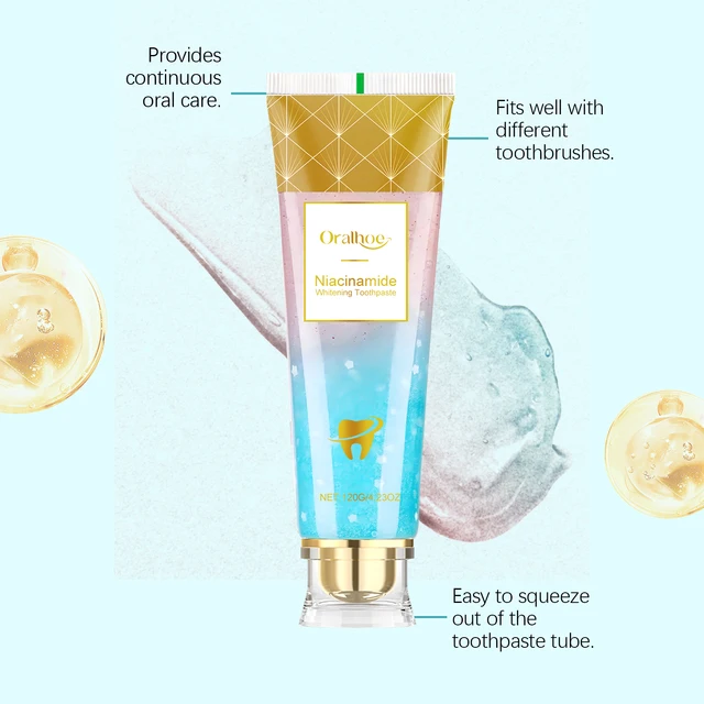 Niacinamide Whitening Toothpaste Dental Stains Removing Prevent Bad Breath Oral Cleaning Refreshing Reduces Plaque Toothpaste 4