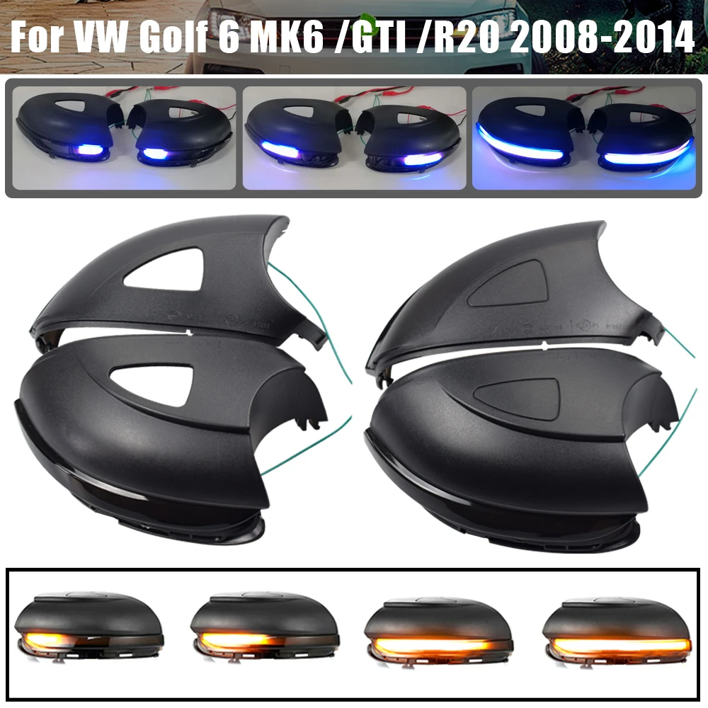 For Volkswagen Vw Golf 6 Vi Mk6 Gti R Line R20 Touran Blue Led Dynamic