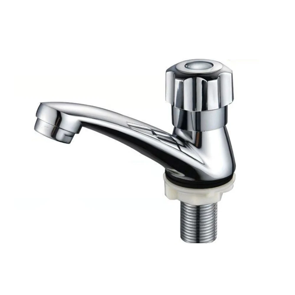 1pc Zinc Alloy Bathroom Wash Basin Faucet Single Hole Cold Tap For Home Hotel Bathroom Fixture Home Improvement Accessories