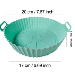 Silicone Air Fryer Reusable Baking Liner and Grill Mat (20CM Green)
