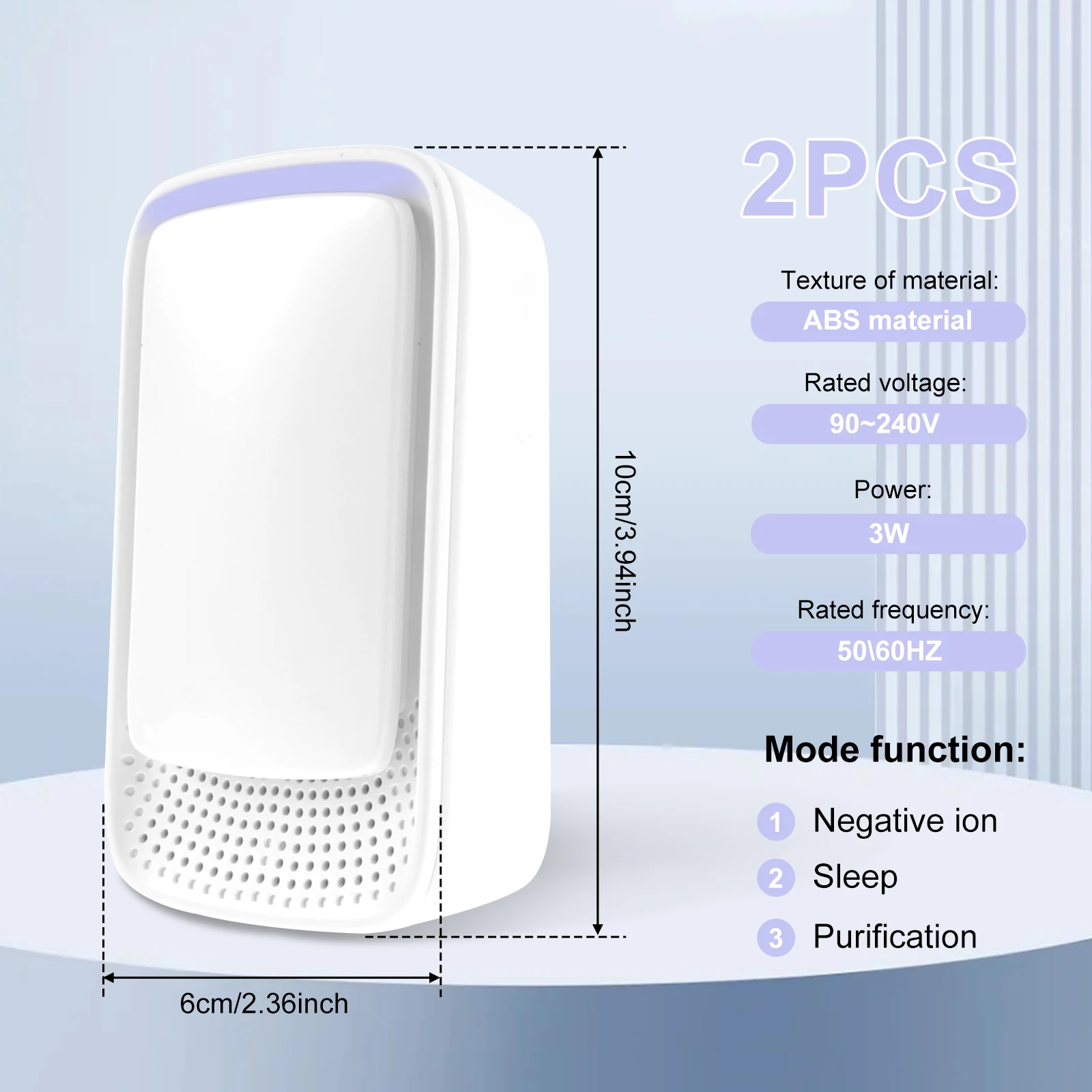 1/2/4Pcs Mini Air Purifier For Home Plug in Air Ionizer Negative Ion Purifier No Filter Household Odor Eliminator Cleaner