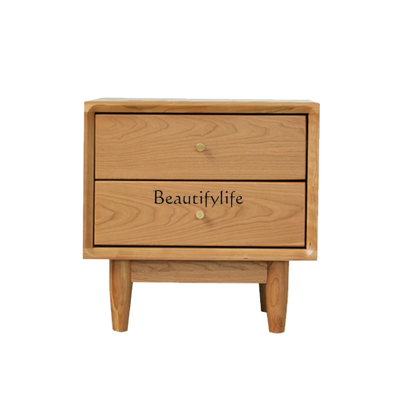 

Bedside Table Nordic Solid Wood Japanese Style Cherrywood Small Apartment Storage Modern Simple Bedside Table
