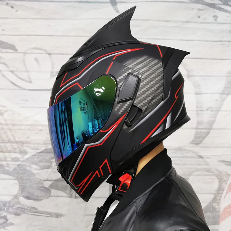 

Unisex Racing Motorcycle Helmets Modular Dual Lens Motocross Helmet Full Face Safe Capacete De Moto Flip Up Cascos Para Moto