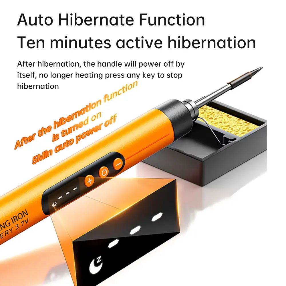 USB 휴대용 납땜 인두 세트, 전기 유지보수 및 DIY 프로젝트에 적합한 온도 조절 가능 용접건