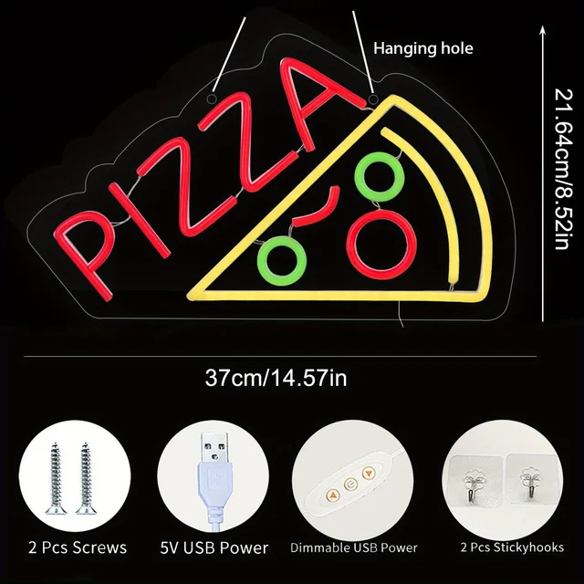 s For Business Pizza Sign Neon Pizza Sign Led Led Pizza Decorations For ...