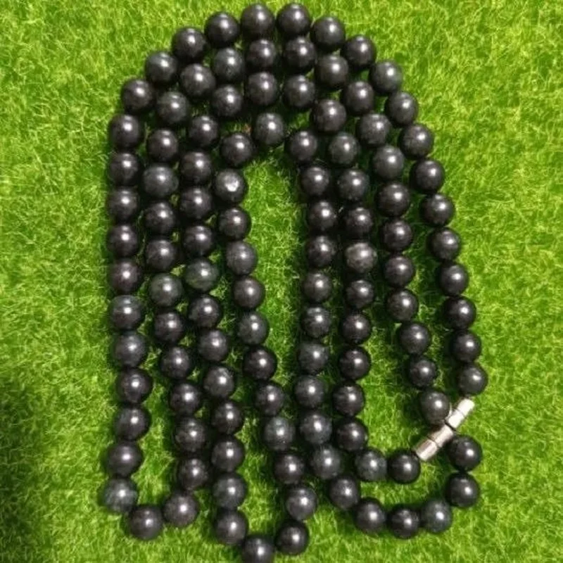 

New Natural Tibetan Jade Medicine Wang Shi Black Bao Gong Necklace for Men and Women Ethnic Wind Joker Jewelry