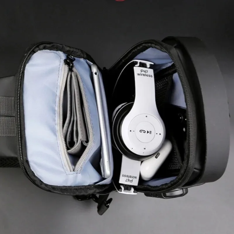 Men's Anti Theft Sling Bag USB Charging Port Crossbody Chest Shoulder Bag Travel Daypack Waterproof Messenger Bag for Men