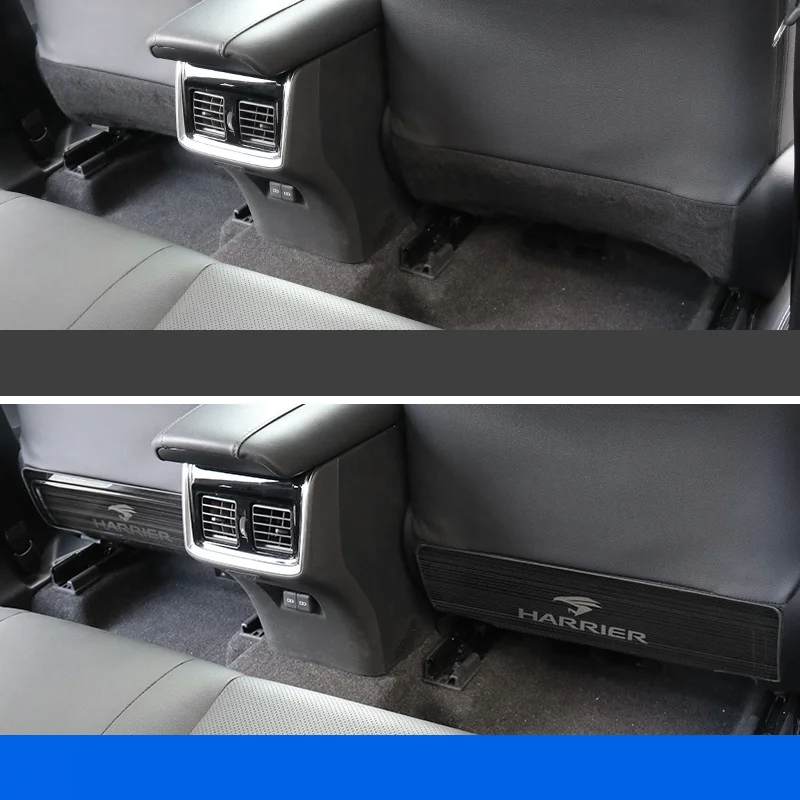 Car Interior Decoration For Toyota Harrier Venza XU80 Seat Kick Pad Rear Stainless Steel Guard Plate Modified Decorative Supplies