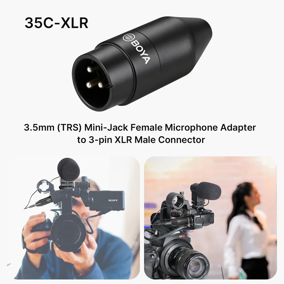 1pcs XLR 3 Pin Female Jack To 3.5mm Female & Male 1/8" TRS Mini Female Stereo Microphone Audio Adapter Converter Connector
