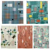 Mid Century Atomic Age Lines, Starburst, Abstract Art Shower Curtains Bathroom Curtains Bathroom Curtains With Hooks Home Decor 1