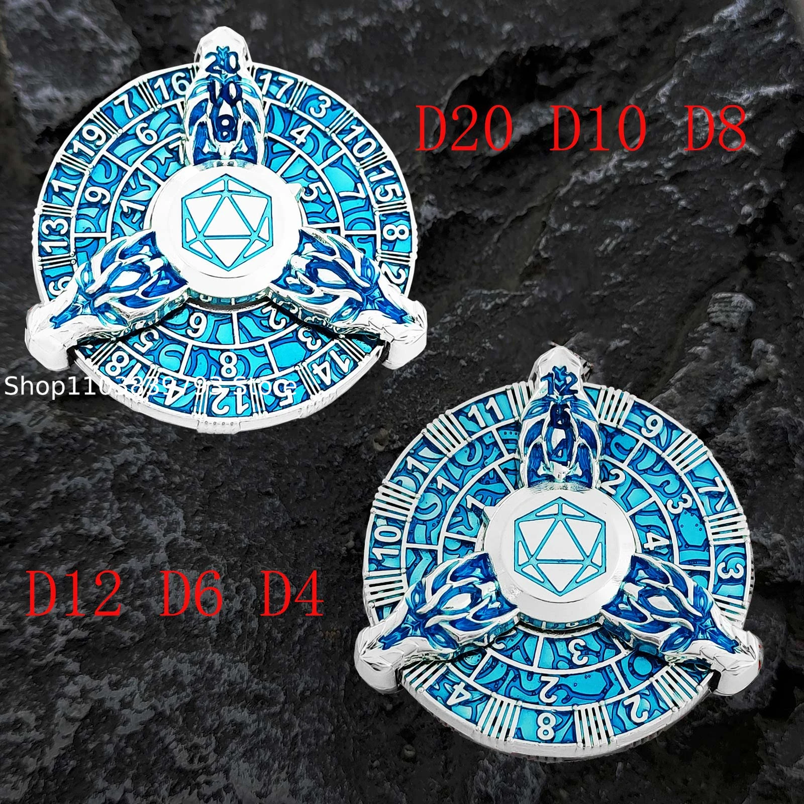 Fingertip gyro Dice Metal Roulette Dice Metal D10 DND for role playing dice Collectors Board Game Rpg D&D dice