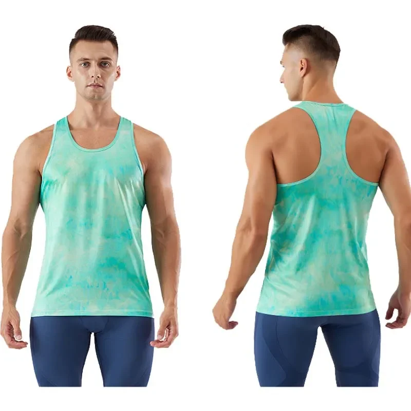 2024 Gym Training Tank Tops Men's Sports T-shirt Thin Mesh Breathable Fitness Running Vest Quick Drying Top Color Shirts