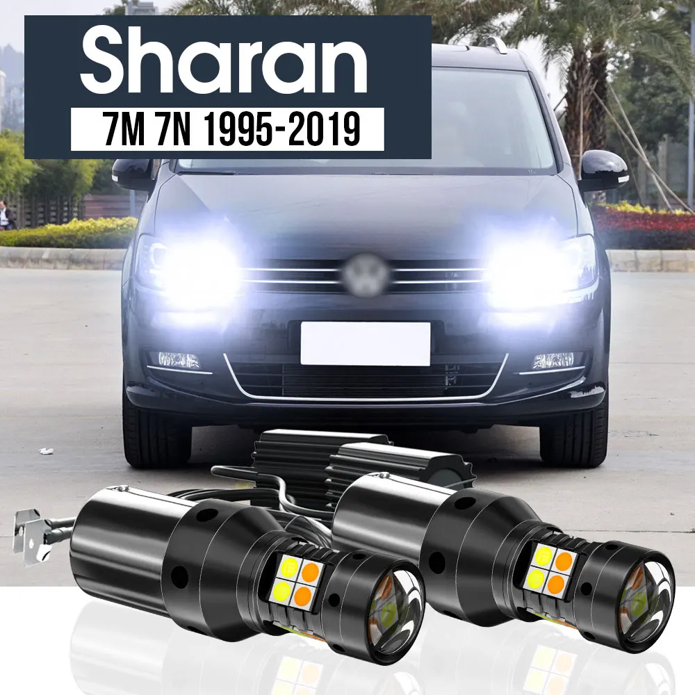 

2x LED Dual Mode Turn Signal+Daytime Running Light Blub DRL Canbus Accessories For VW Sharan 7M 7N 1995-2019 2011 2012 2013 2014