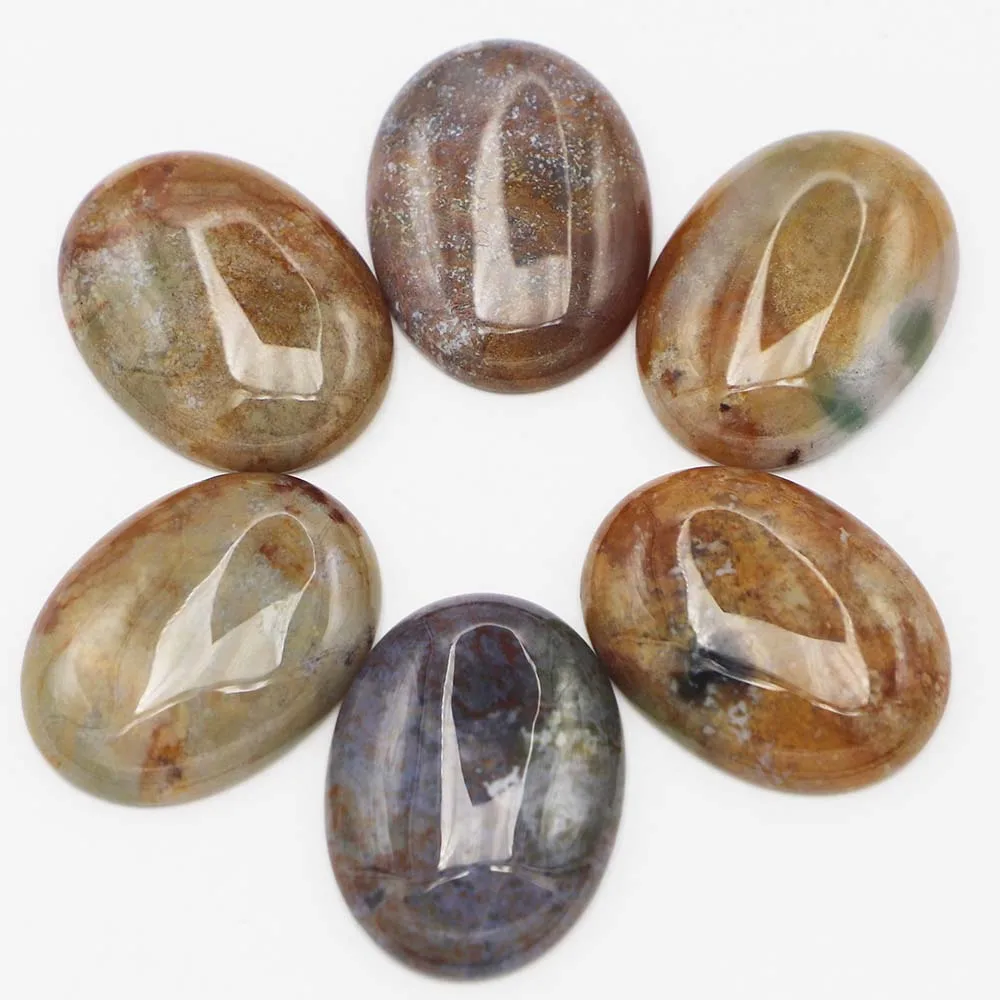 

30x40mm Natural Stone India Agate Oval Shape Cabochon Bead for Jewelry Material Clothes Accessories Wholesale 6pcs Free Shipping