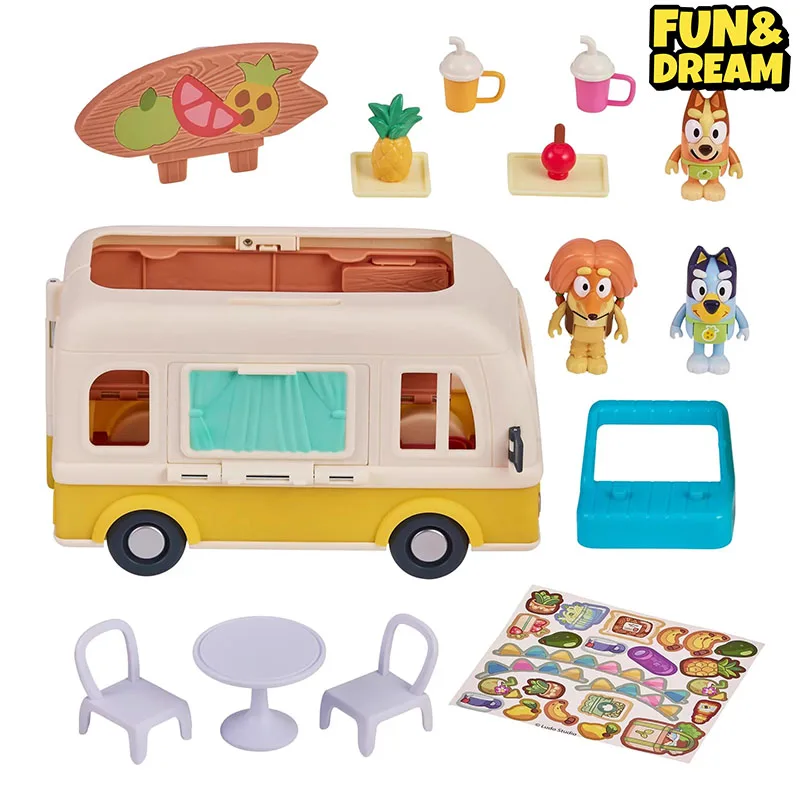 Genuine Bluey Playing House Collection Bluey Juice Truck Play Home Toys Birthday Gifts Kids Scene Toy Truck Models Puppy Models 2