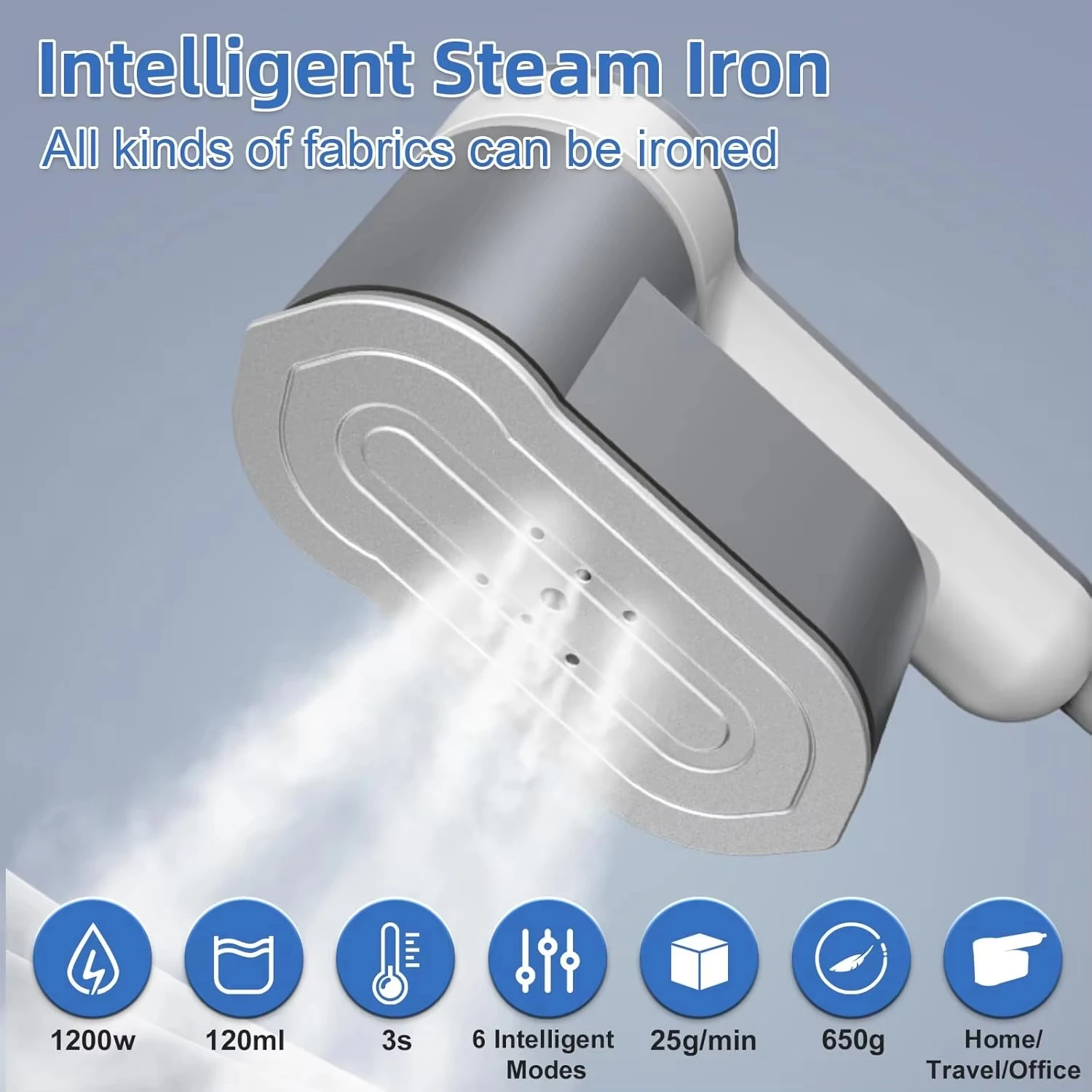 1200W Garment Steamer Handheld Steam Iron Travel Garment Steamer 6 Modes Digital Display Portable Mini Ironing Machine