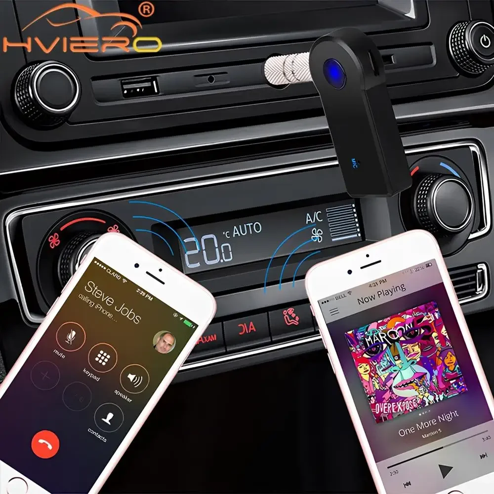 1PCS Wireless Bluetooth Music Audios 5.0 Receiver 3.5mm Streaming Car A2DP Headphone AUX Adapter Connector Mic Handfrees Player bluetooth audio adapter bluetooth mp3 receiver bluetooth music player